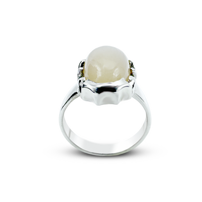 Moon Stone Men Ring - Decore Cup Design
