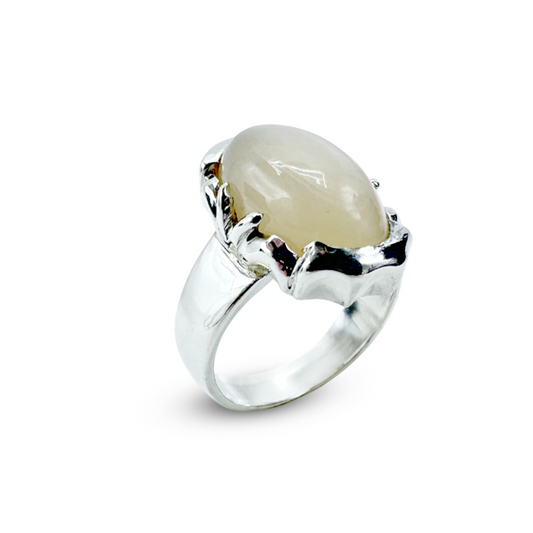 Moon Stone Men Ring - Decore Cup Design