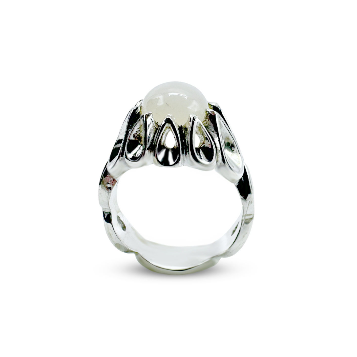 Moon Stone Men Ring - Tear Design Ring