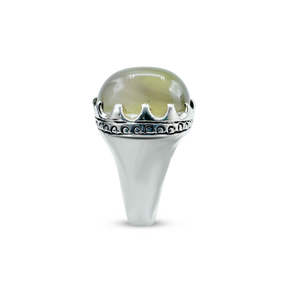 Moon Stone Men Ring - Hole Strip design