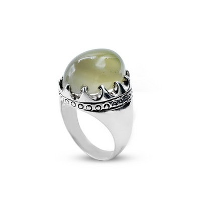 Moon Stone Men Ring - Hole Strip design