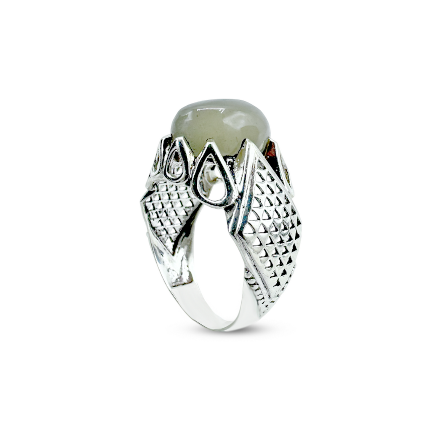Moon Stone Men Ring- Rombas Window Design
