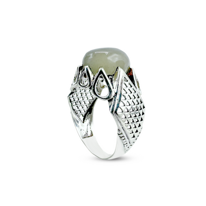 Moon Stone Men Ring- Rombas Window Design