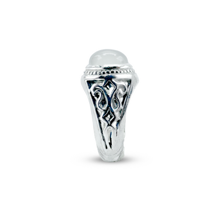 Moon Stone Men Ring - Mishal Band Design