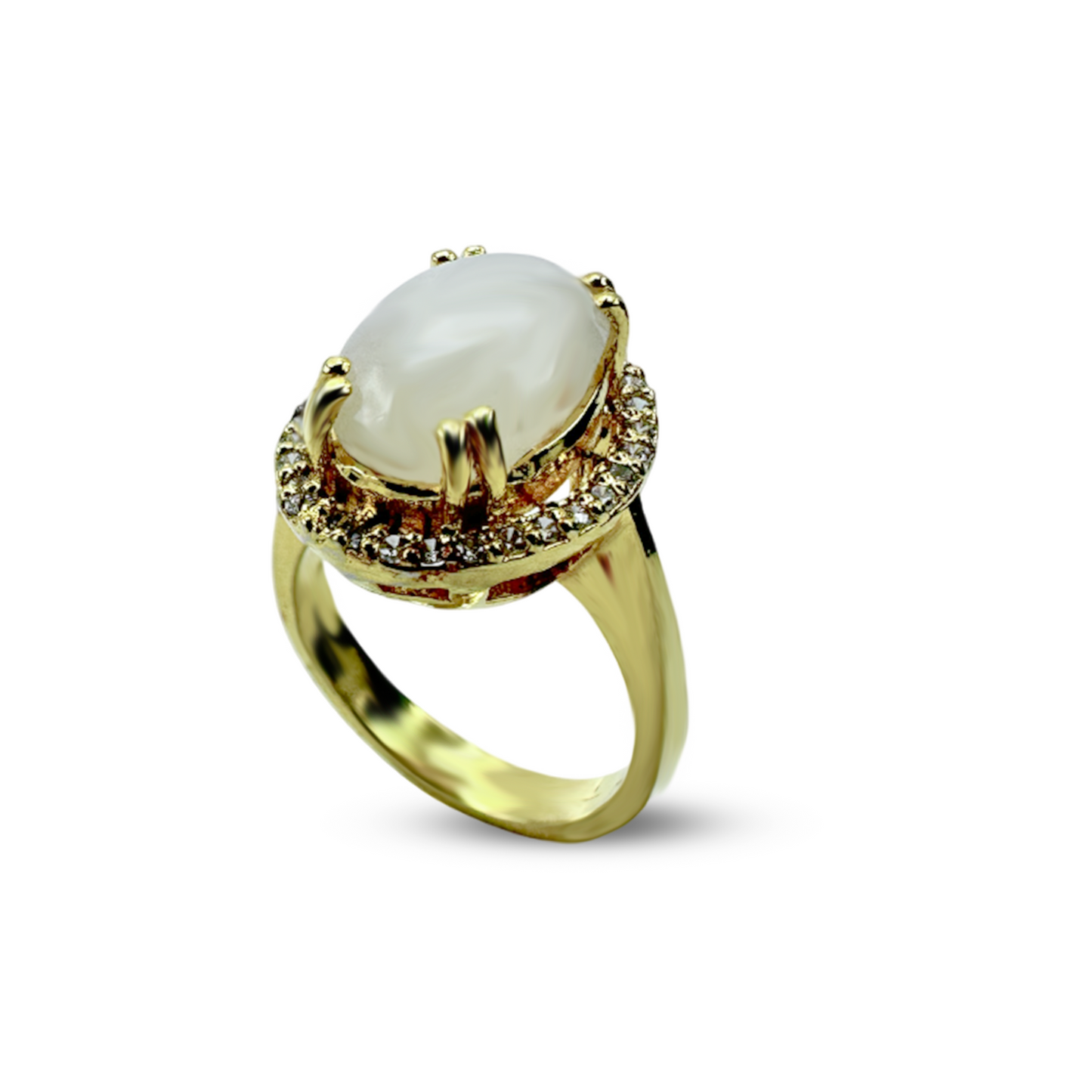 Moon Stone Women Ring - Halo Ring Design