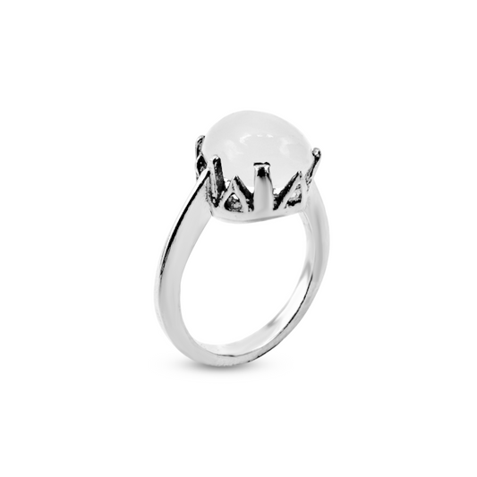 Moon Stone Women Ring - Lattice Cup Design