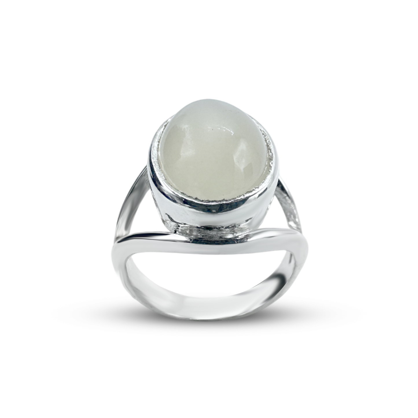 Moon Stone Women Ring - Mid Mount design