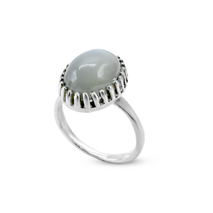 Moon Stone Women Ring - Nails Cup Design