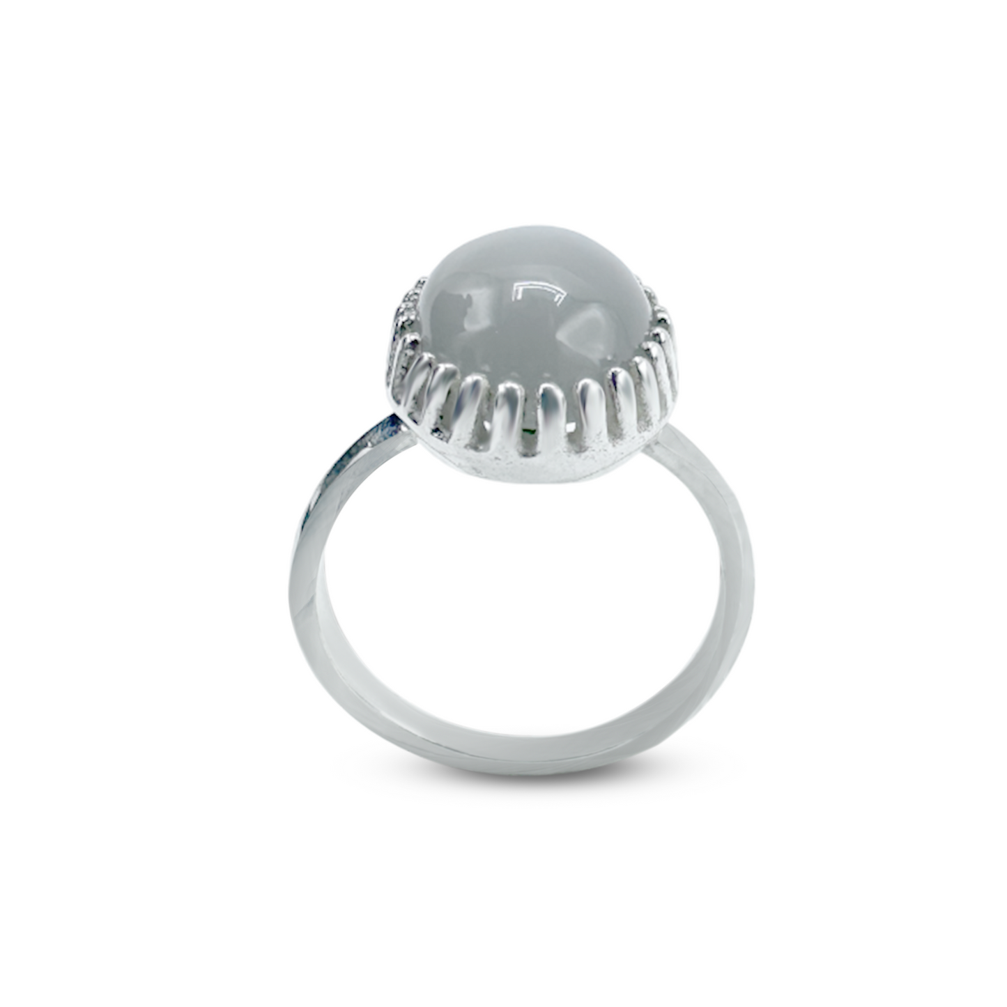 Moon Stone Women Ring - Nails Cup Design