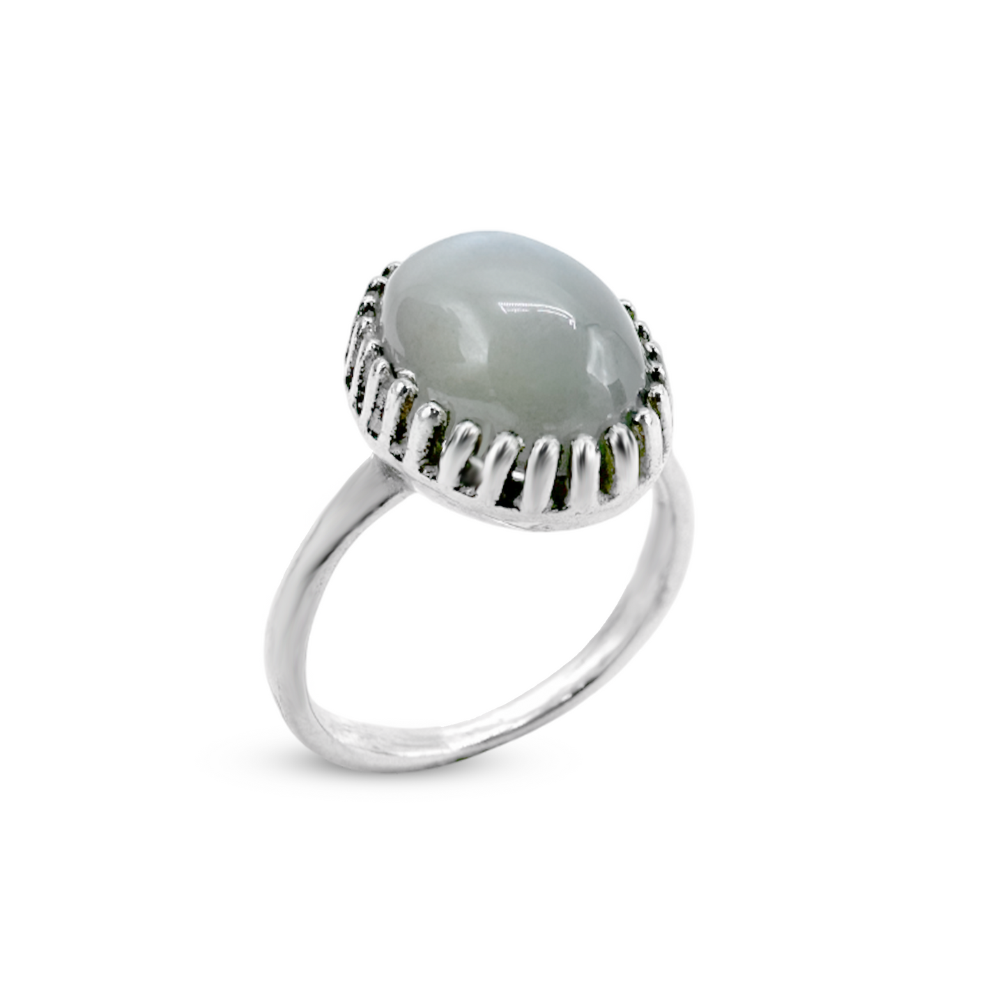 Moon Stone Women Ring - Nails Cup Design
