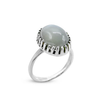 Moon Stone Women Ring - Nails Cup Design
