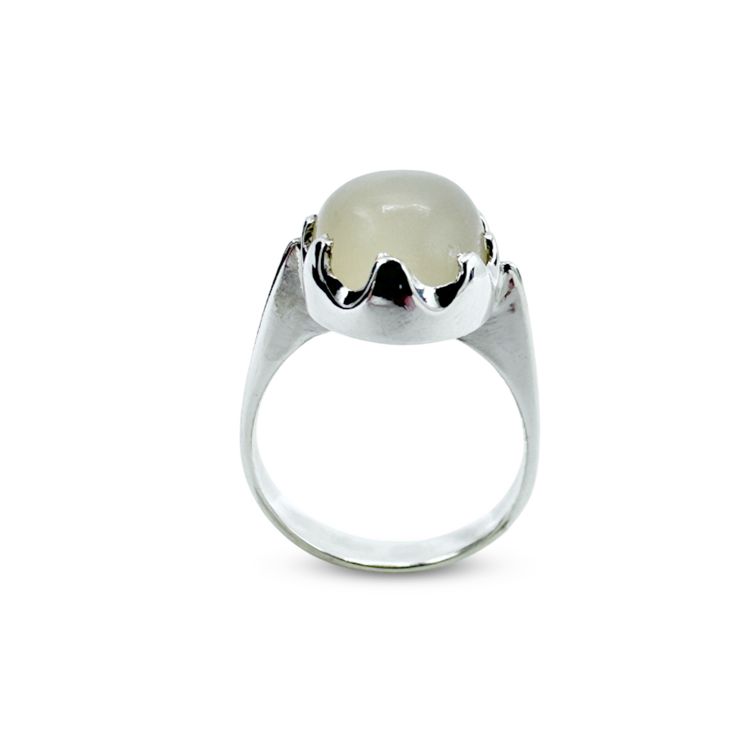Moon Stone Women Ring - Crown design
