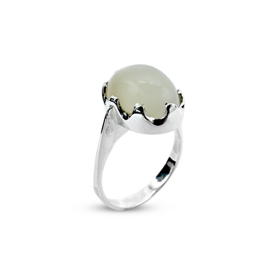 Moon Stone Women Ring - Crown design