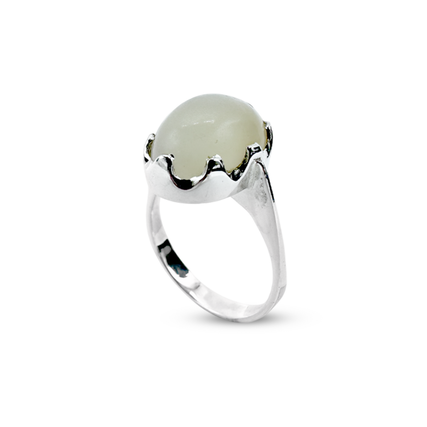 Moon Stone Women Ring - Crown design