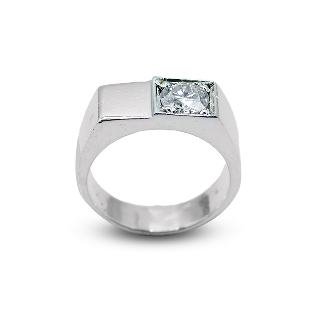 Moissanite Men Ring – Side Stone Band