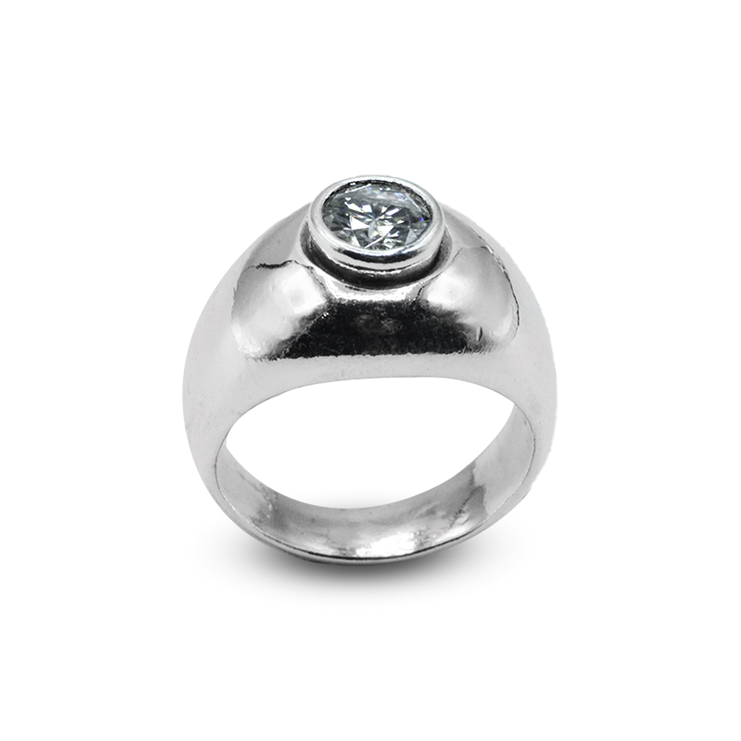 Moissanite Men Ring – Egg Shaped Ring