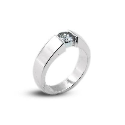 Moissanite Men Ring – Inlay Plain Band