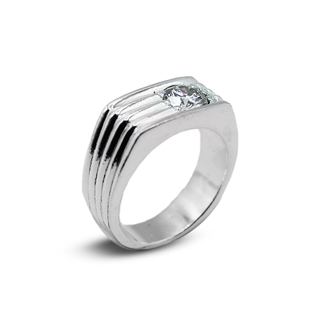 Moissanite Men Ring – Waterfall Band