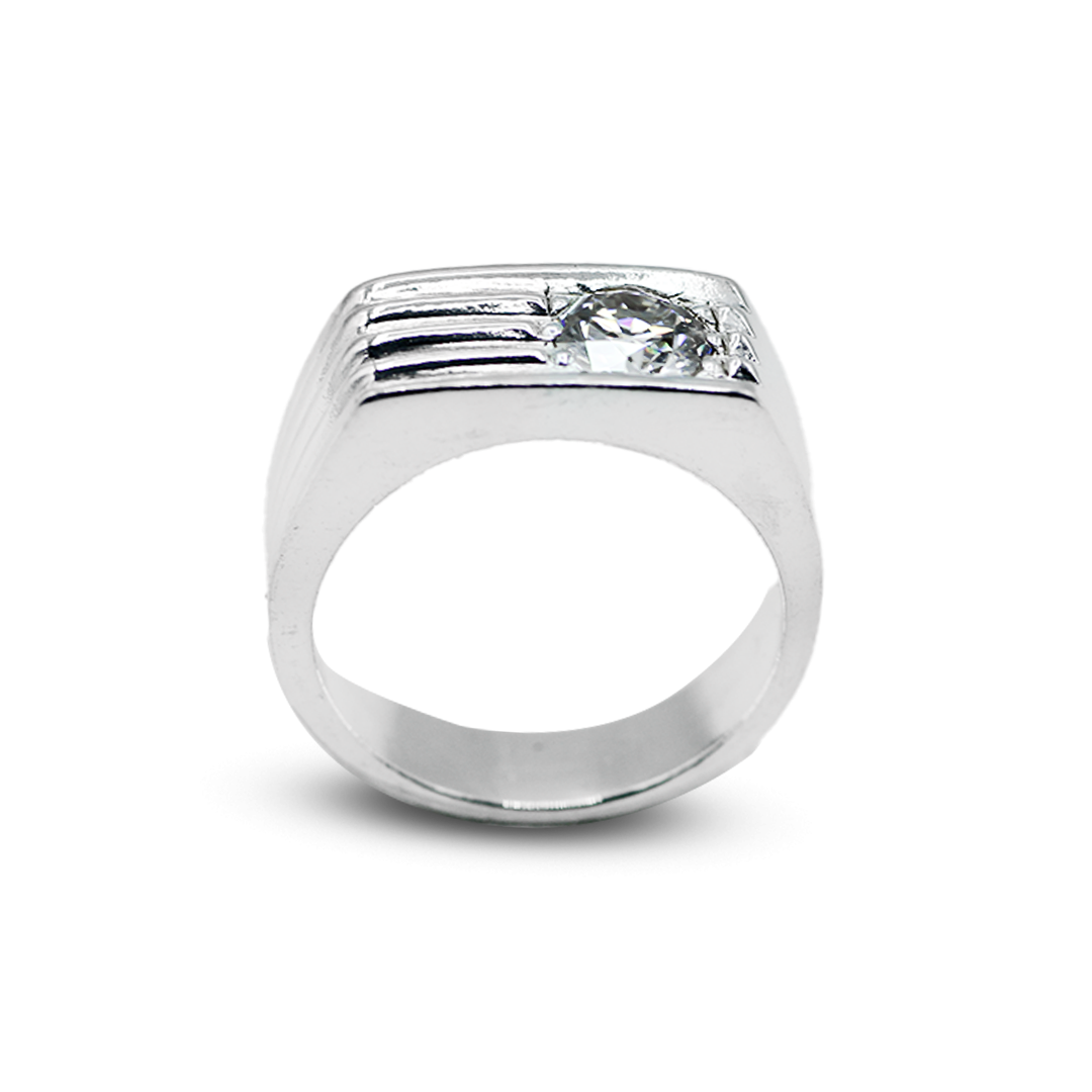 Moissanite Men Ring – Waterfall Band