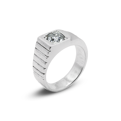 Moissanite Men Ring – Quantum Cube Ring