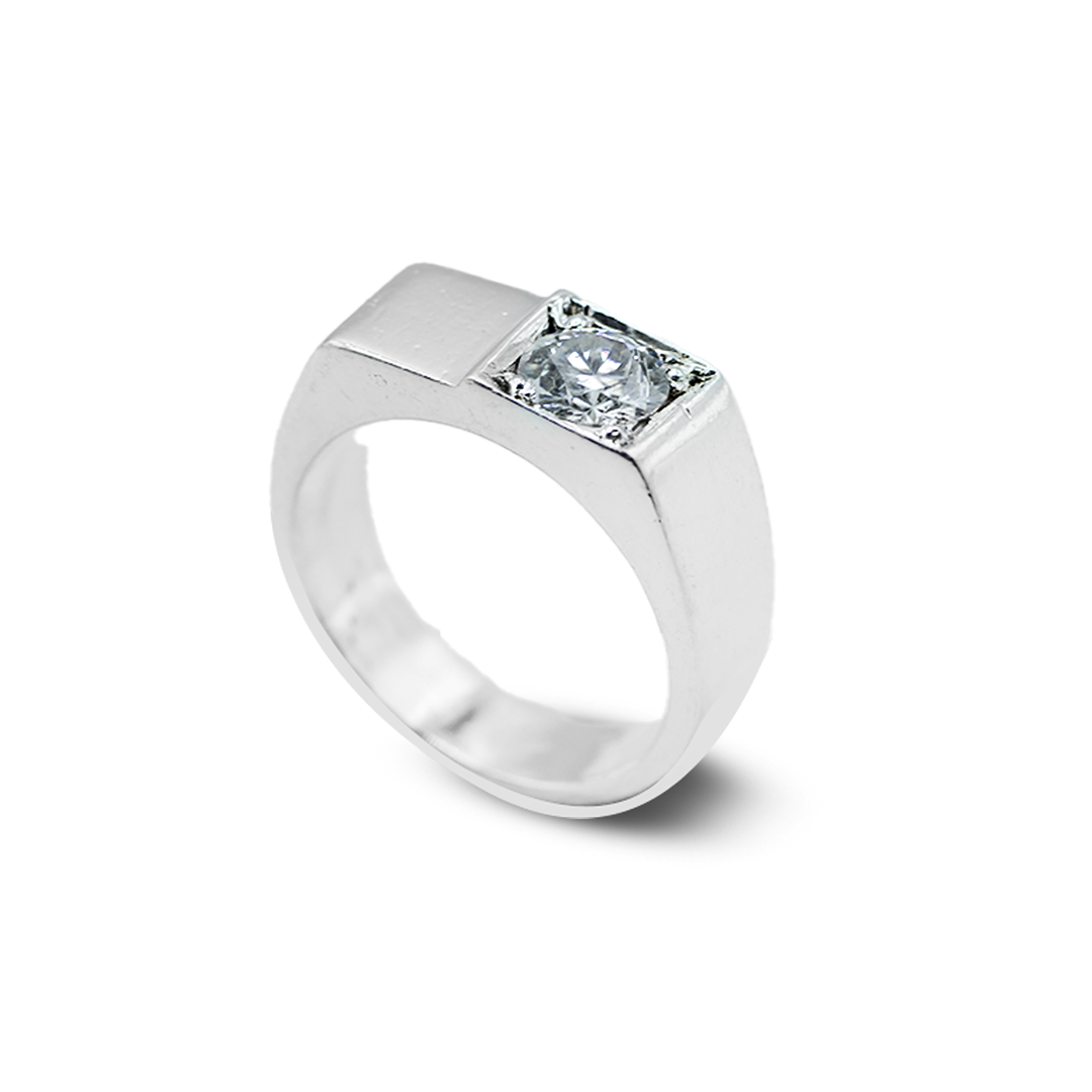 Moissanite Men Ring – Side Stone Band