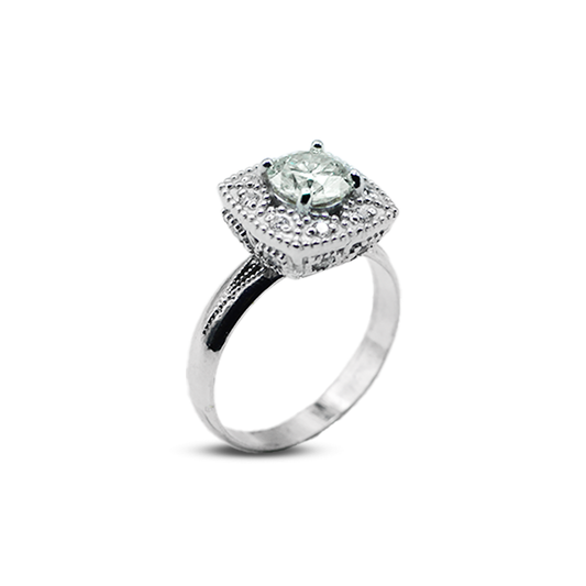 Moissanite Women Ring – Divine Square Halo