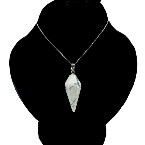 Howlite Pendant - Silver Top Design