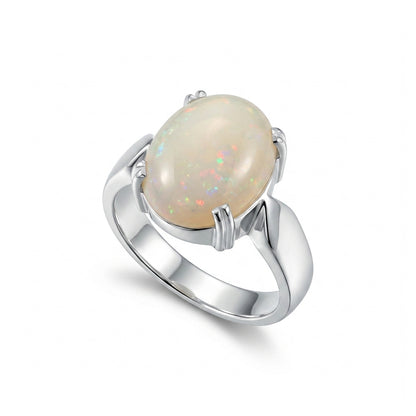 Opal Men Ring – Classic Oval Solitaire