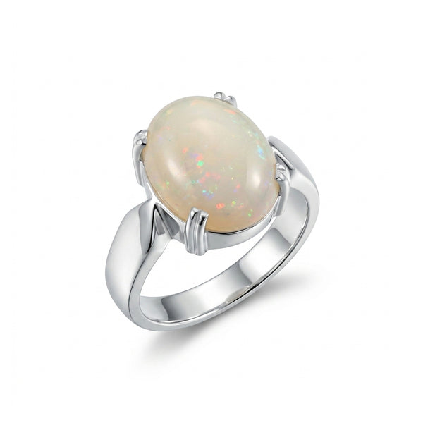 Opal Men Ring – Classic Oval Solitaire