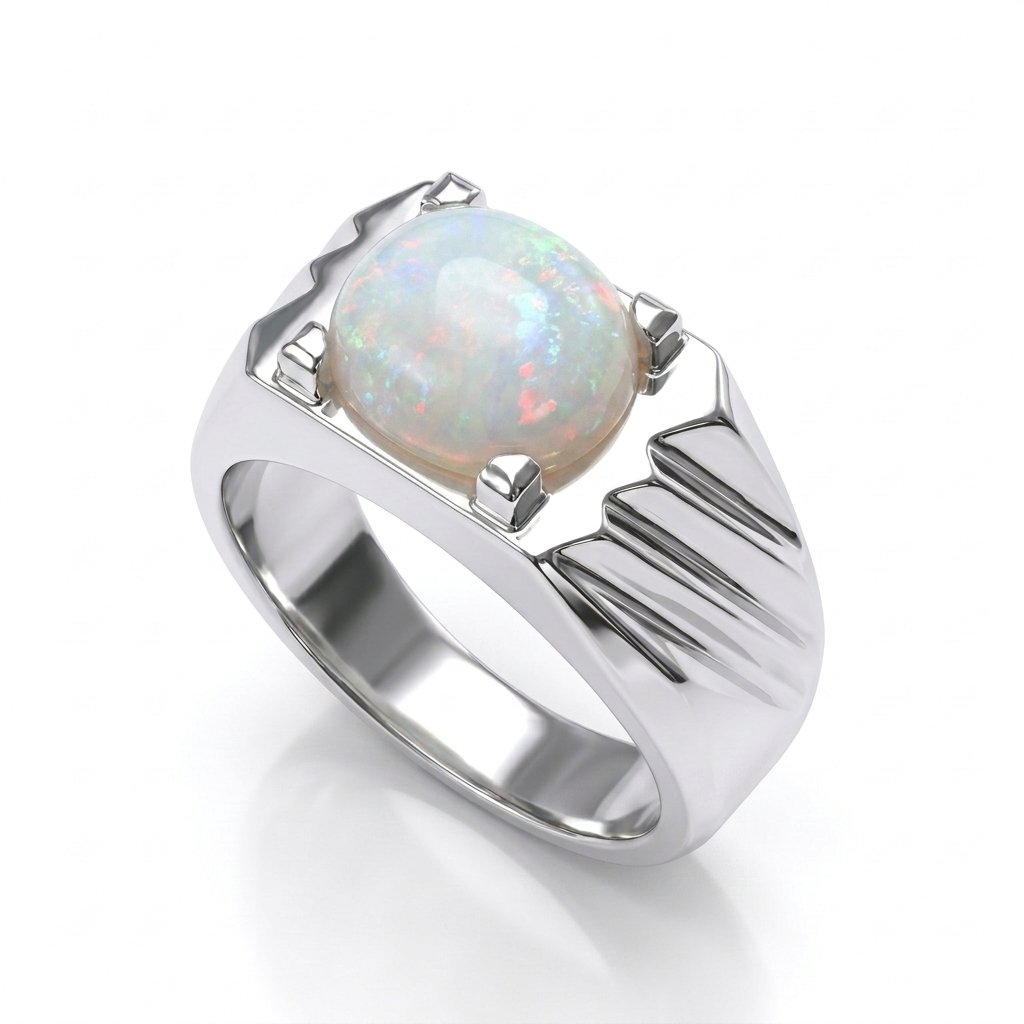 Opal Men Ring – Deco
