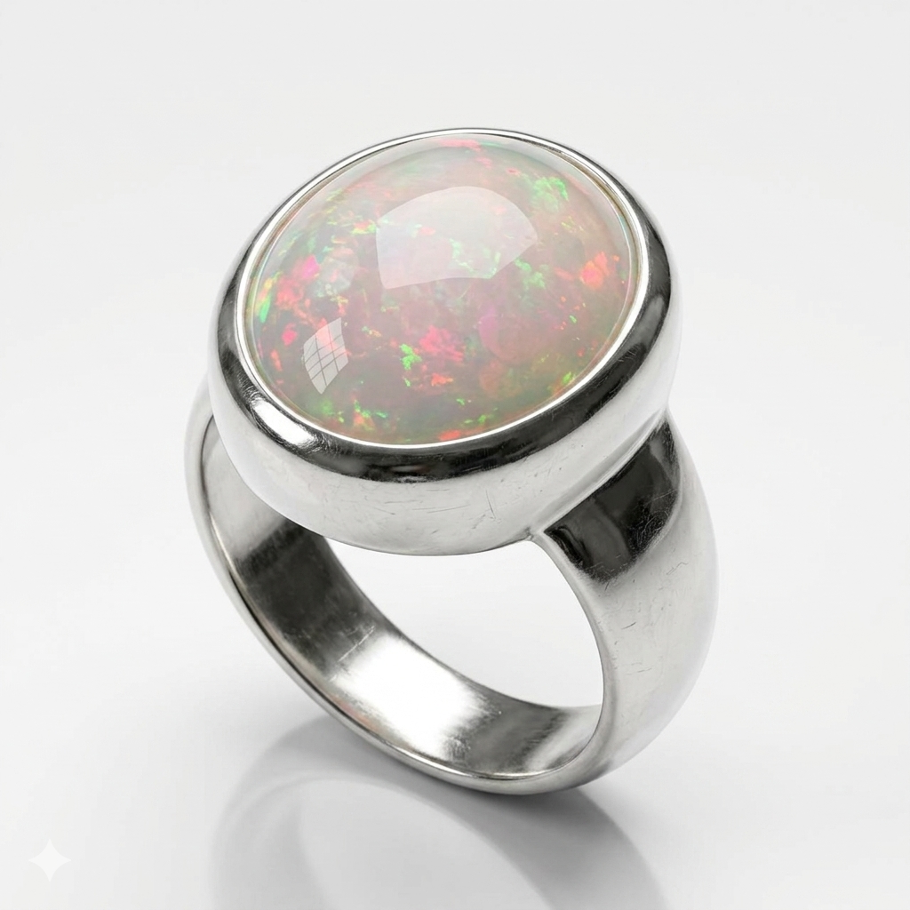Opal Men Ring - Luna Bezel