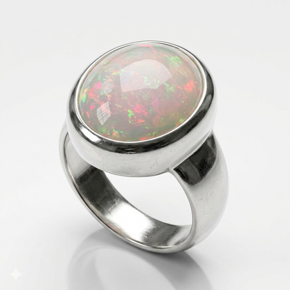 Opal Men Ring - Luna Bezel