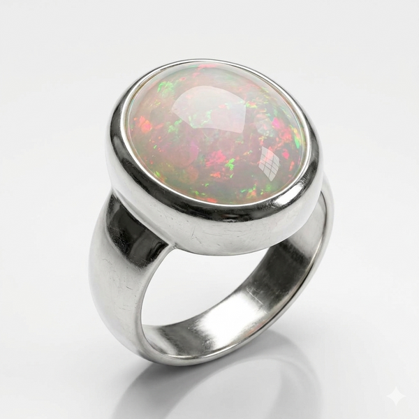 Opal Men Ring - Luna Bezel