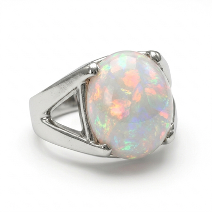 Opal Men Ring – Open Triangle