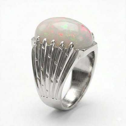 Opal Men Ring - Twig Split-Shank