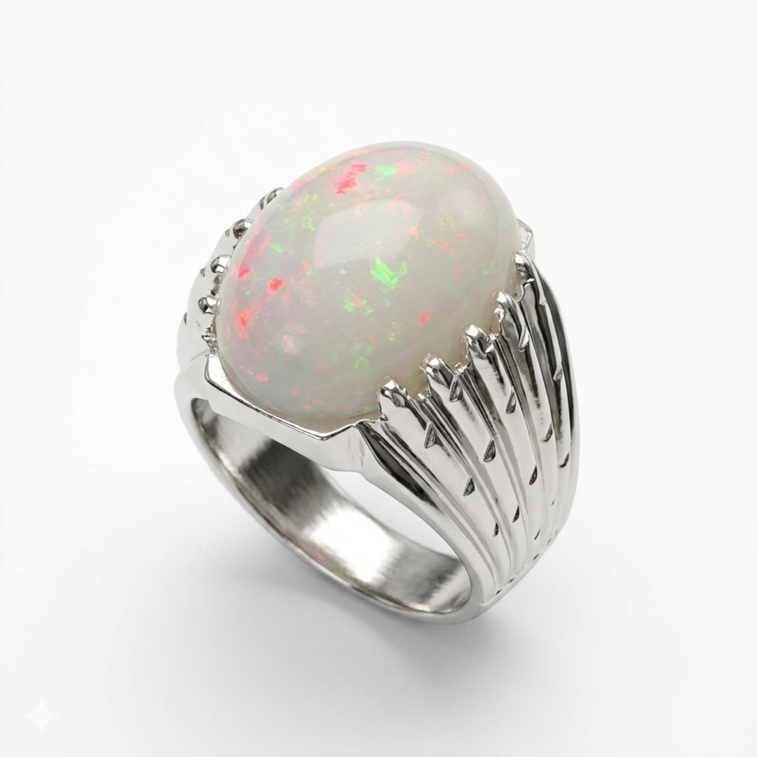 Opal Men Ring - Twig Split-Shank