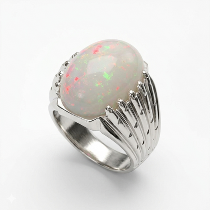 Opal Men Ring - Twig Split-Shank