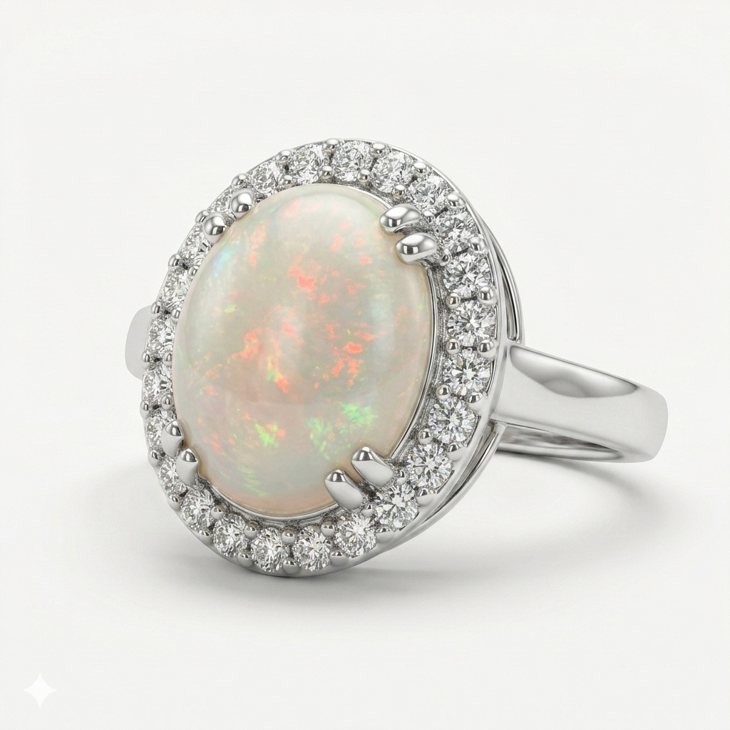Opal Women Ring - Halo