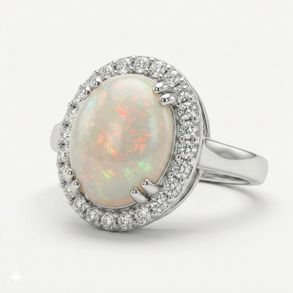 Opal Women Ring - Halo