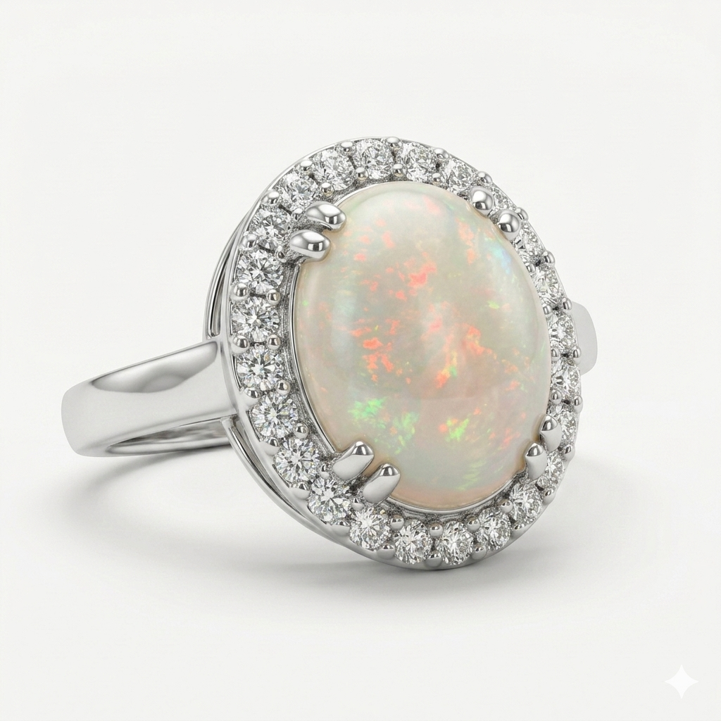 Opal Women Ring - Halo
