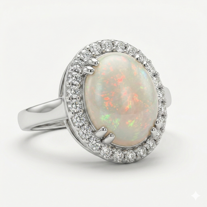 Opal Women Ring - Halo