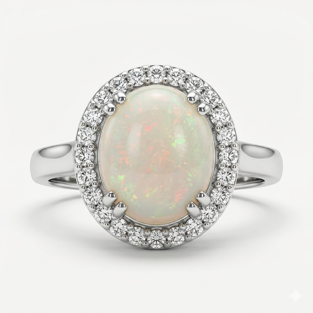 Opal Women Ring - Halo