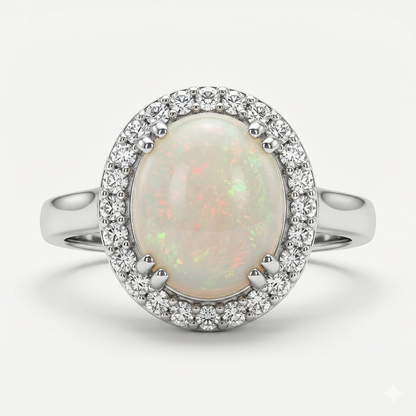 Opal Women Ring - Halo