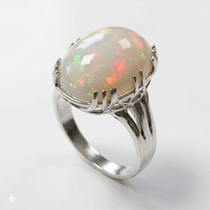 Opal Women Ring - Basket-Set Solitaire