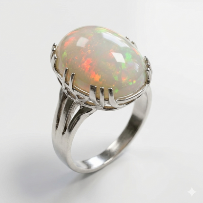 Opal Women Ring - Basket-Set Solitaire