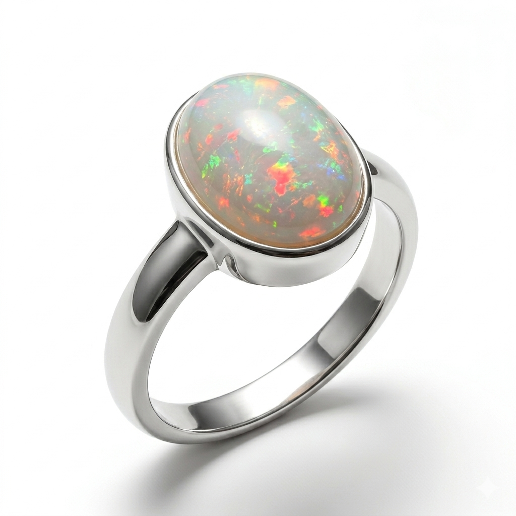 Opal Women Ring - Minimalist Bezel