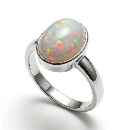 Opal Women Ring - Minimalist Bezel