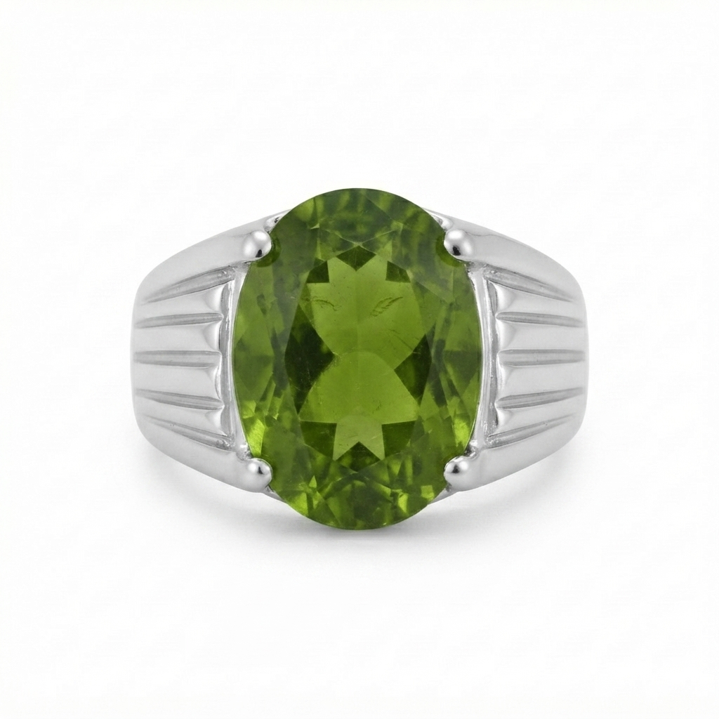 Peridot Men Ring - 4-prong