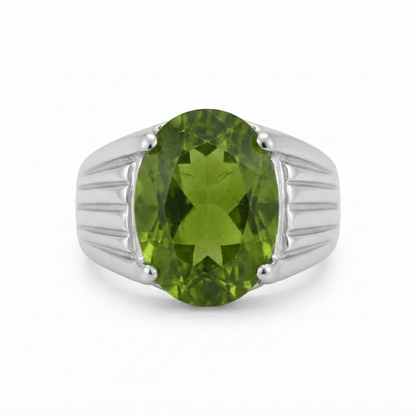 Peridot Men Ring - 4-prong
