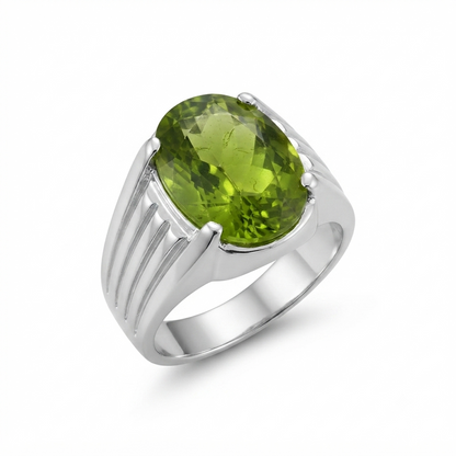 Peridot Men Ring - 4-prong